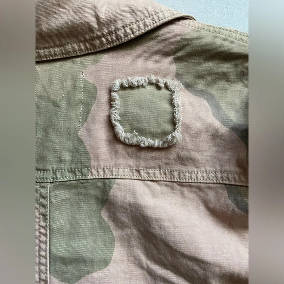 Anthropologie Lida Utility Camo Fringe Jacket Sz  XS - Picture 6 of 14